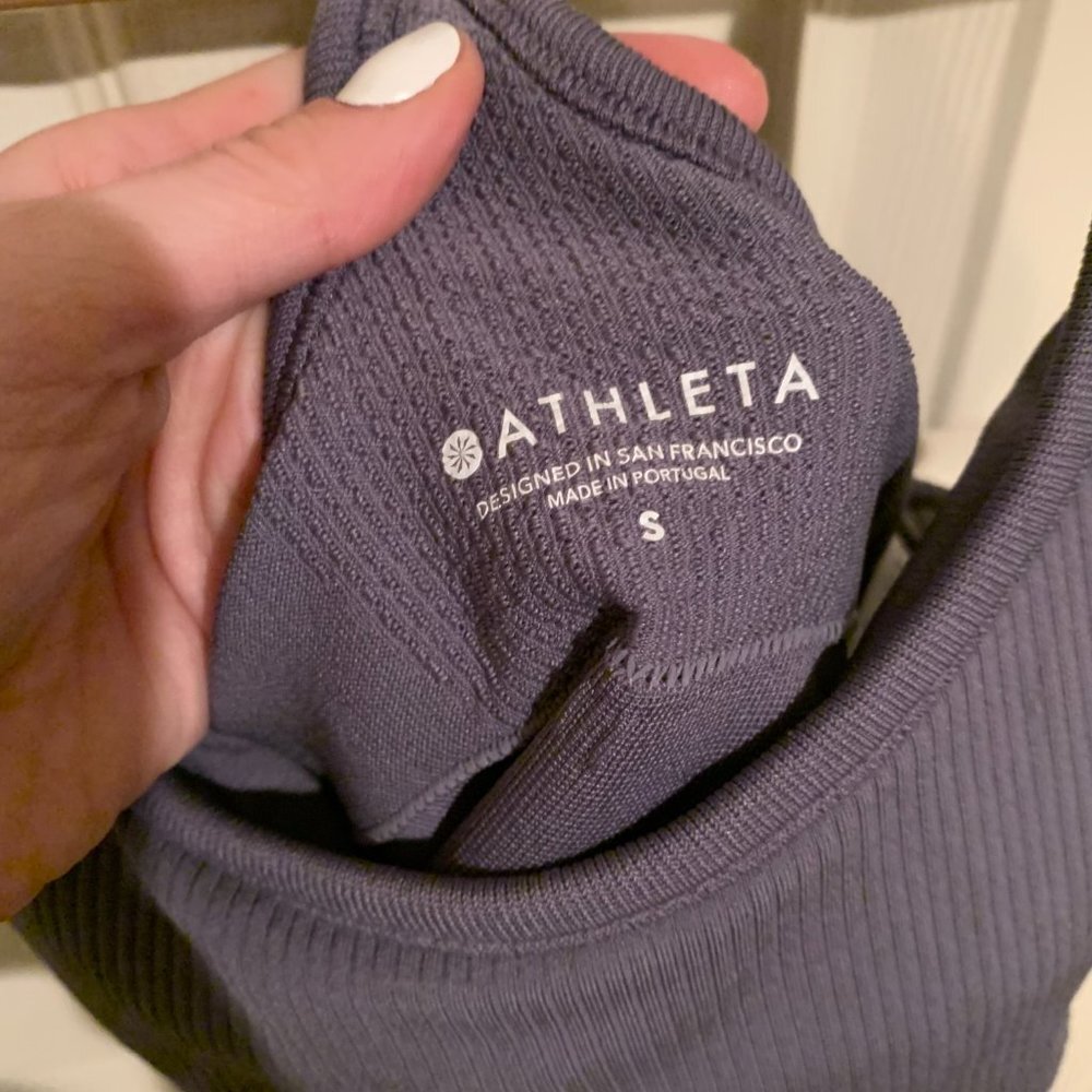 Athleta Periwinkle Ribbed Workout Tank - Picture 3 of 5
